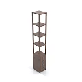 Tall Narrow Wooden Bookshelf With Multiple Shelves And Bottom Drawers For Home Office Storage