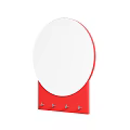 Round Mirror With Wooden Hook Board Featuring Four Hooks For Home Entryway
