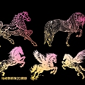 Horse Animal Decoration 2D Silhouette 3d model