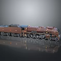 Vintage Steam Train Model With Shiny Brown Exterior And Detailed Wheels On
