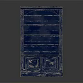 Blue Distressed Vintage Bookcase With Multiple Shelves And Decorative Cabinet Doors