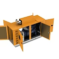silencing large mountain generator container industrial animation 3d model