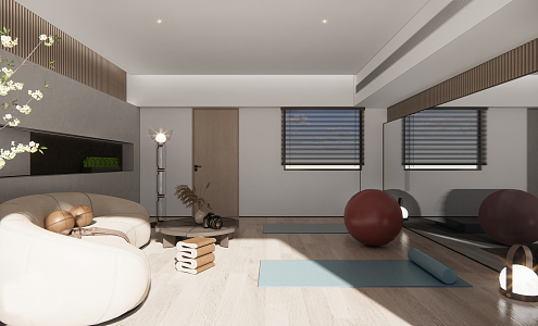 Modern Yoga Room 3d model