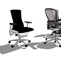 Ergonomic Mesh Office Chairs With Adjustable Back Wheels And Black Gray Colors