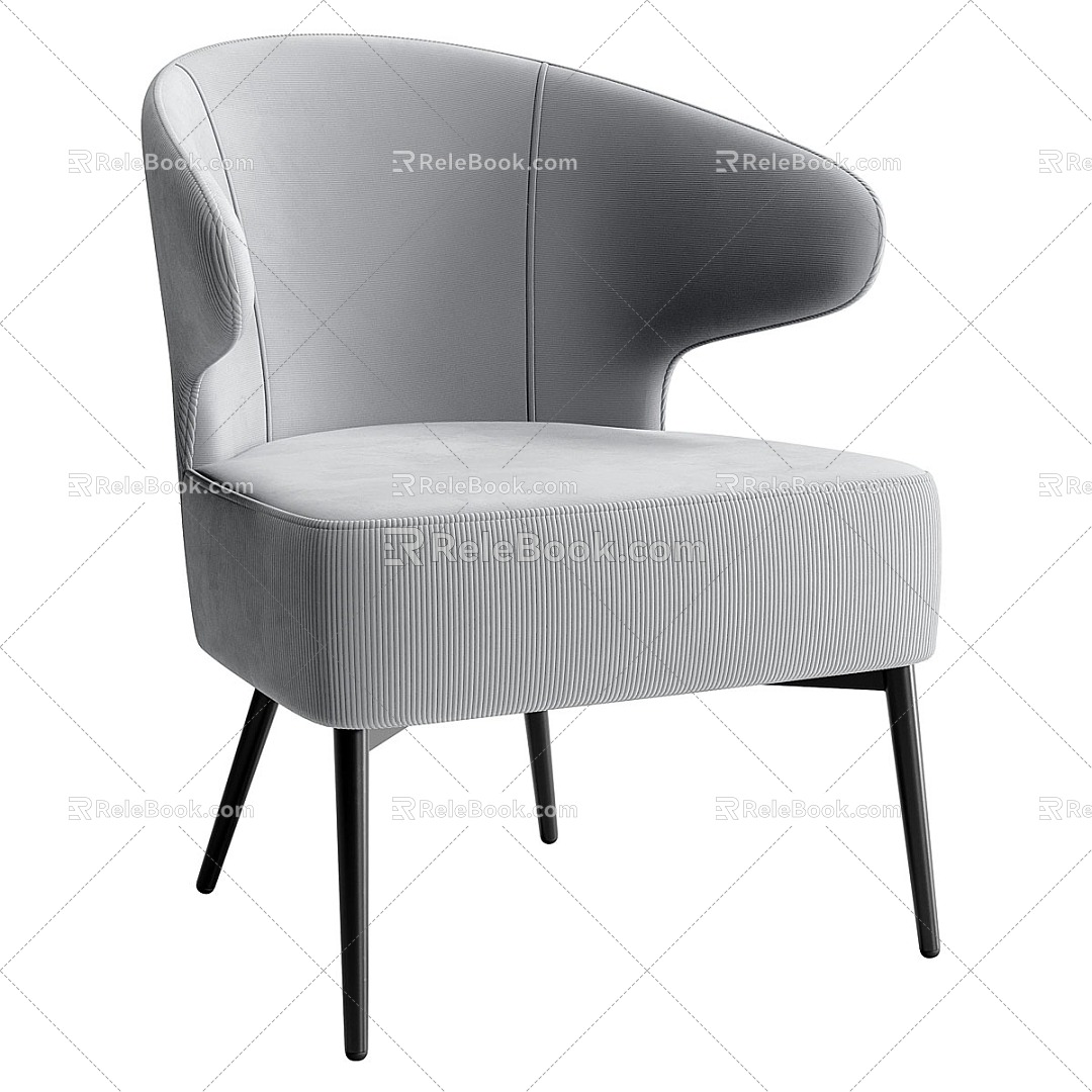 Modern simple gray leisure chair 3d model