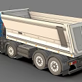 Modern Blue Dump Truck With Functional Design White Bed And Multiple Wheels