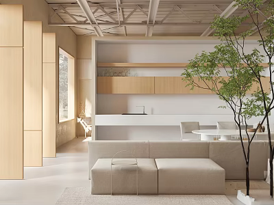 Modern Guest Restaurant Homestay Living Room 3d model
