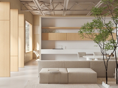 Modern Guest Restaurant Homestay Living Room 3d model
