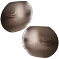 Elegant Round Metal Wall Decor with Concentric Circle Patterns and Brushed Metallic Finish 3d model