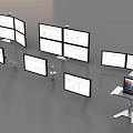 Adjustable Iron Monitor Arms With Swivel Design For Office Use