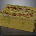 Vintage Yellow Cocktail Soap Tin With Worn Surface Red Label And Classic Print