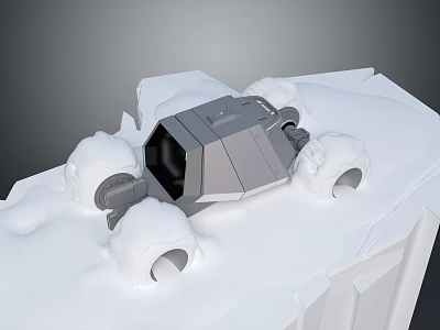 Modern Ski Car Sledding Cartoon Sleigh 3d model