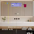Modern Bathroom Vanity With LED Mirror Storage Shelf And Towel Racks