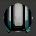 Futuristic Spherical Device With Turquoise White And Black Design Circular Lens And