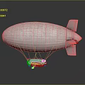 Cigar Shaped Airship With Gondola And Tail Fins 3D Model Design