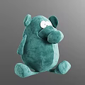 Cute Green Plush Toy with Big Eyes Large Nose Soft Material Sitting Pose Design