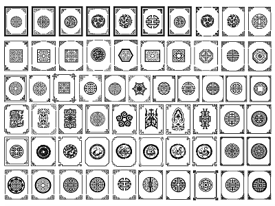 Traditional Chinese Lattice Windows With Various Ornate Carved Patterns And Designs 3d model