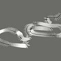 Modern Artistic Chandelier With Intertwined Geometric Rings And Suspended Design Elements