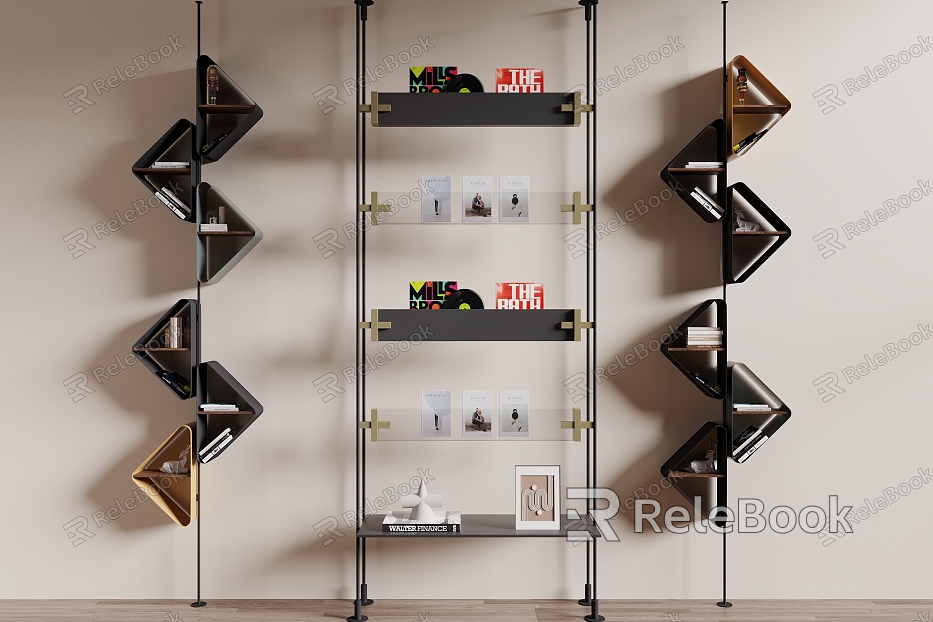 Modern Bookshelf Storage Rack Decorative Rack Book Ornaments Magazine model