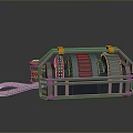 3D Rendered Mechanical Equipment With Orange Handles Gray Components And Chain