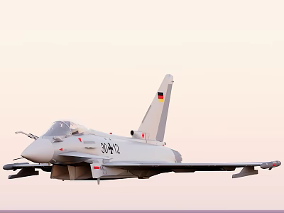 German Flag Fighter Jet Flying with Registration Number 30+71 in Clear Sky 3d model