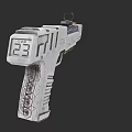Futuristic White Sci Fi Weapon With Digital Display 23 And Patterned Grip 3d model