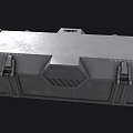Cartoon Style Gray Supply Crate With Straps And Geometric Panels Design
