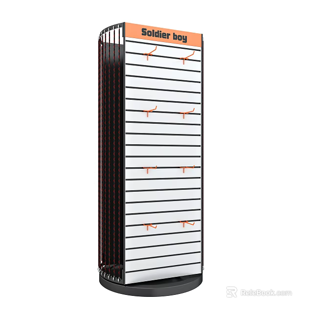 Sturdy Metal Display Shelf with Multiple Horizontal Shelves for Retail Use 3d model