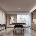 Modern Basement Interior Design with Fitness Equipment Piano and Wooden Cabinets
