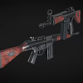 G3 Automatic Rifle Submachine Gun Machine Gun Machine Gun Semi-automatic Rifle Assault Rifle Firearms Low Face Number Low Model Simple Model Game Movie and TV Level Realistic 3d model