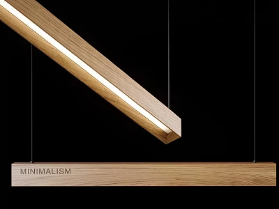 Minimalist Wooden Pendant Light With Long Sleek Design For Modern Interior Spaces 3d model