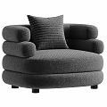 Plush Beige Accent Chair with Thick Armrests and Comfortable Pillow Modern Cozy Design