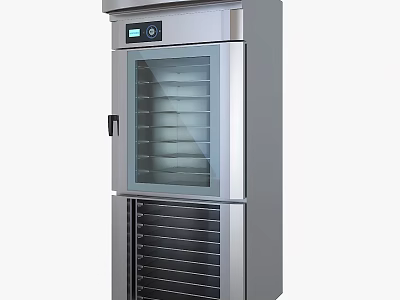 Stainless Steel Upright Kitchen Appliance With Glass Door Multiple Shelves And Control Panel 3d model