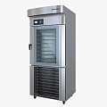 Stainless Steel Upright Kitchen Appliance With Glass Door Multiple Shelves And Control Panel
