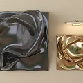 Modern Stylish Wall Decor With Dark Gray And Gold Folded Texture On Beige Wall