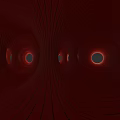Intricate Sculpture Carving With Red Background Concentric Circles Radial Lines Circular Holes And Symmetrical Patterns