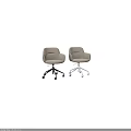 Comfortable Beige Fabric Leisure Chair with Padded Armrests Black Metal Five-Star Base and Swivel Wheels