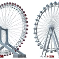 Large And Small Ferris Wheel Amusement Equipment With 40M And 25M Radius