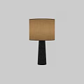 Modern Table Lamp With Beige Fabric Textured Shade And Black Base Design