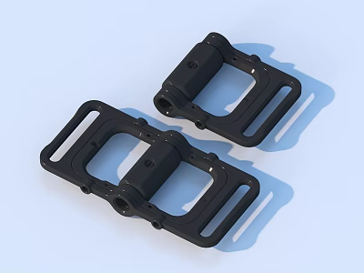 Two Black Plastic Adjustable Buckles For Daily Household Necessities 3d model