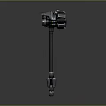3D Rendered War Hammer With Mechanical Head And Long Metal Handle