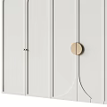 Modern White Wardrobe With Sleek Metal Handles And Minimalist Design For Contemporary Home