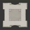 White Classical Architectural Model With Arches Ornate Carvings And Open Center
