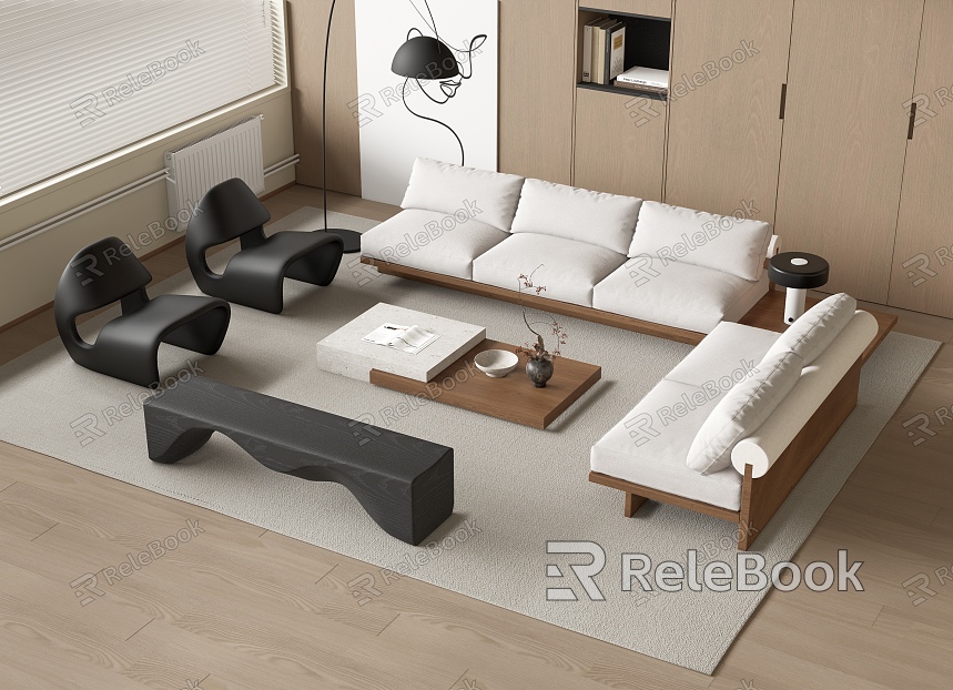 Modern Arketipo Sofa Coffee Table Combination Sofa Coffee Table Combination model