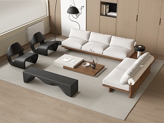 Modern Arketipo Sofa Coffee Table Combination Sofa Coffee Table Combination 3d model