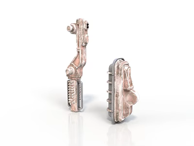 Metal Mechanical Equipment Parts With Bolts Springs And Textured Structure 3d model