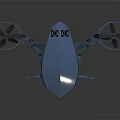 Blue Modern Flying Drone With Dual Propellers Streamlined Body And Sturdy Landing Gear