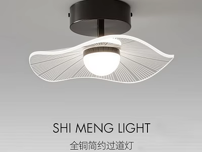 Minimalist Brass Ceiling Light For Hallway With Modern Design And Warm Glow 3d model