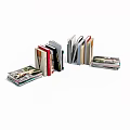 Colorful Books And Magazines Stacked With Various Cover Designs On White Background