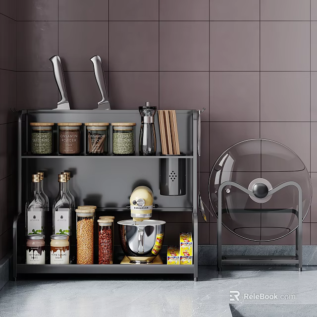 Modern Bathroom Cabinet Rack With Open Shelves For Toiletries And Towel Storage 3d model 
